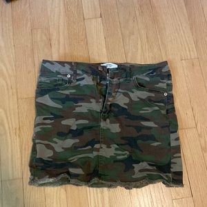 Camo jean skirt